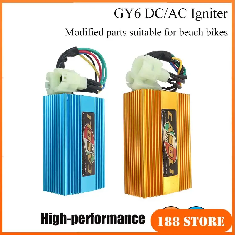 

6 Pin GY6 CDI Ignition Coil Aluminum Alloy Racing Box for Motorcycle 125cc 150cc 200cc 250cc Pit Bike Scooter ATV