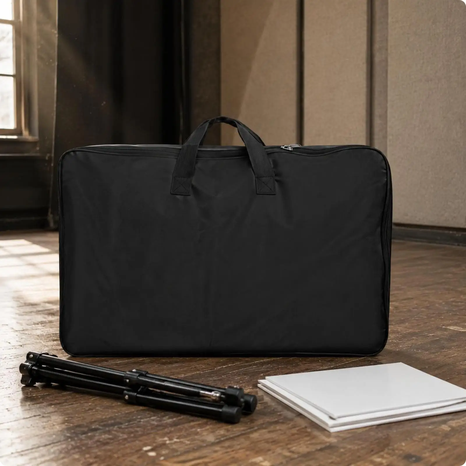 Black Music Stand Storage Bag Durable Oxford Carrying Case for Foldable Instrument Holder for Rehearsals Lessons