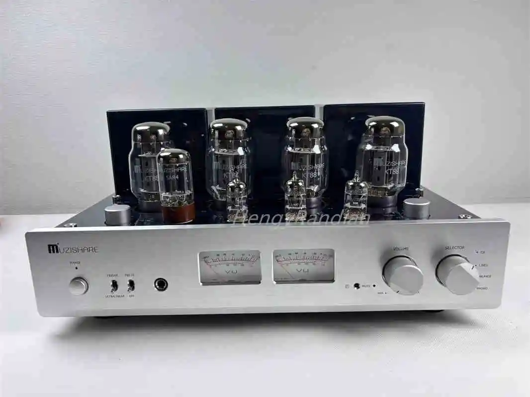 MUZISHARE X7 penguat daya tabung elektronik, upgrade terbaru versi seimbang, 12AX7*1.12AU7*2, KT88 * 4, 5AR4*1, dengan Remote