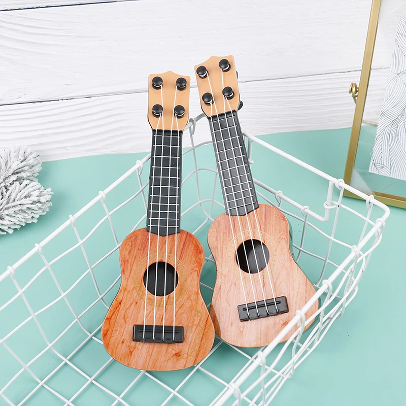 1 szt. Mini gitara 4 struny gitara klasyczna zabawka instrumenty muzyczne dla dzieci dzieci początkujący wczesna edukacja mała gitara