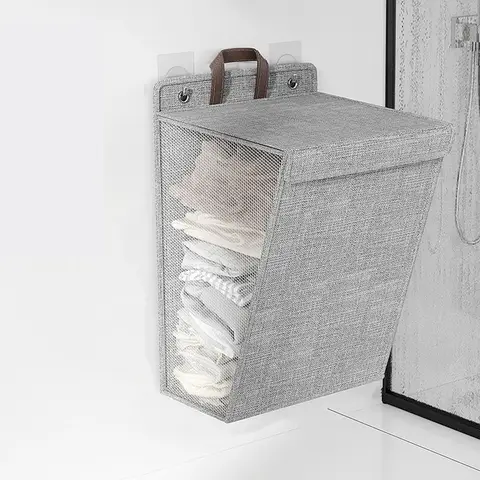 हैंगिंग लॉन्ड्री बास्केट, बड़ी क्षमता वाले कपड़े, गुड़िया, स्टोरेज बैग, जगह बचाने वाला क्लोसेट ऑर्गनाइज़र, बाथरूम के लिए फोल्डिंग स्टोरेज 6 best sales लटकती टोकरी - №5