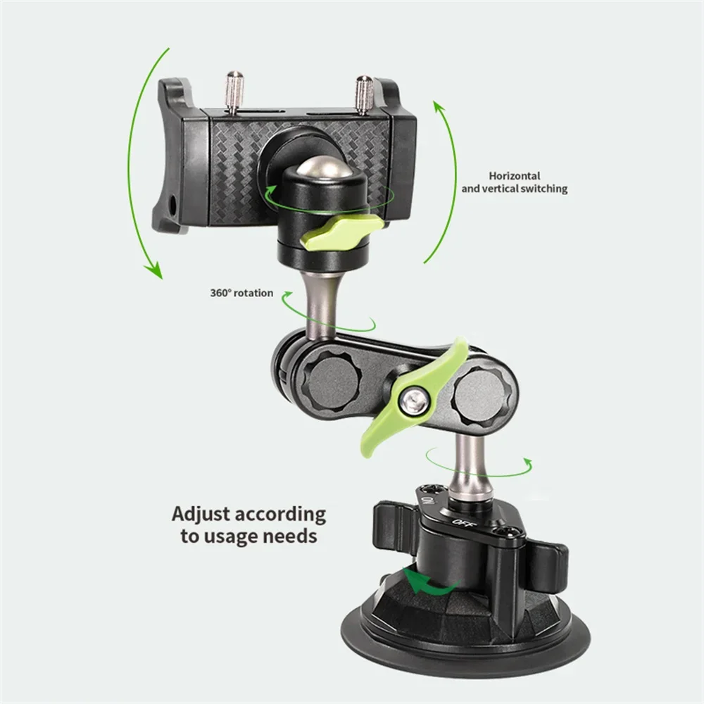 Car Mobile Phone Holder For Car Shooting Camera Navigation Universal 360 Ball Head Arm Rotary Selfile Suction Cup Bracket