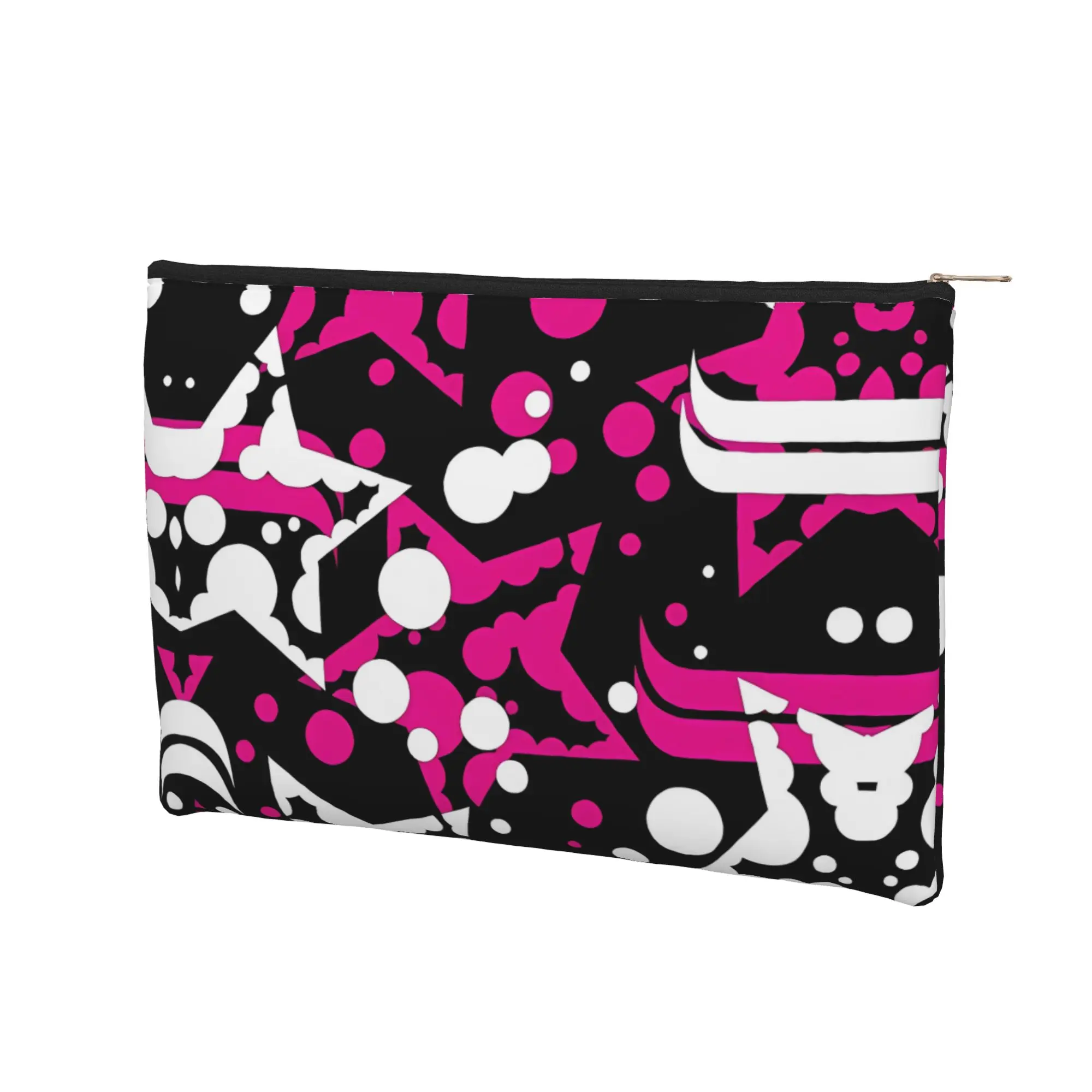 Y2K Foldable Graffiti Pink Stars In The Sky Makeup Bag Toiletry Bag with Zipper Cosmetic Pouch