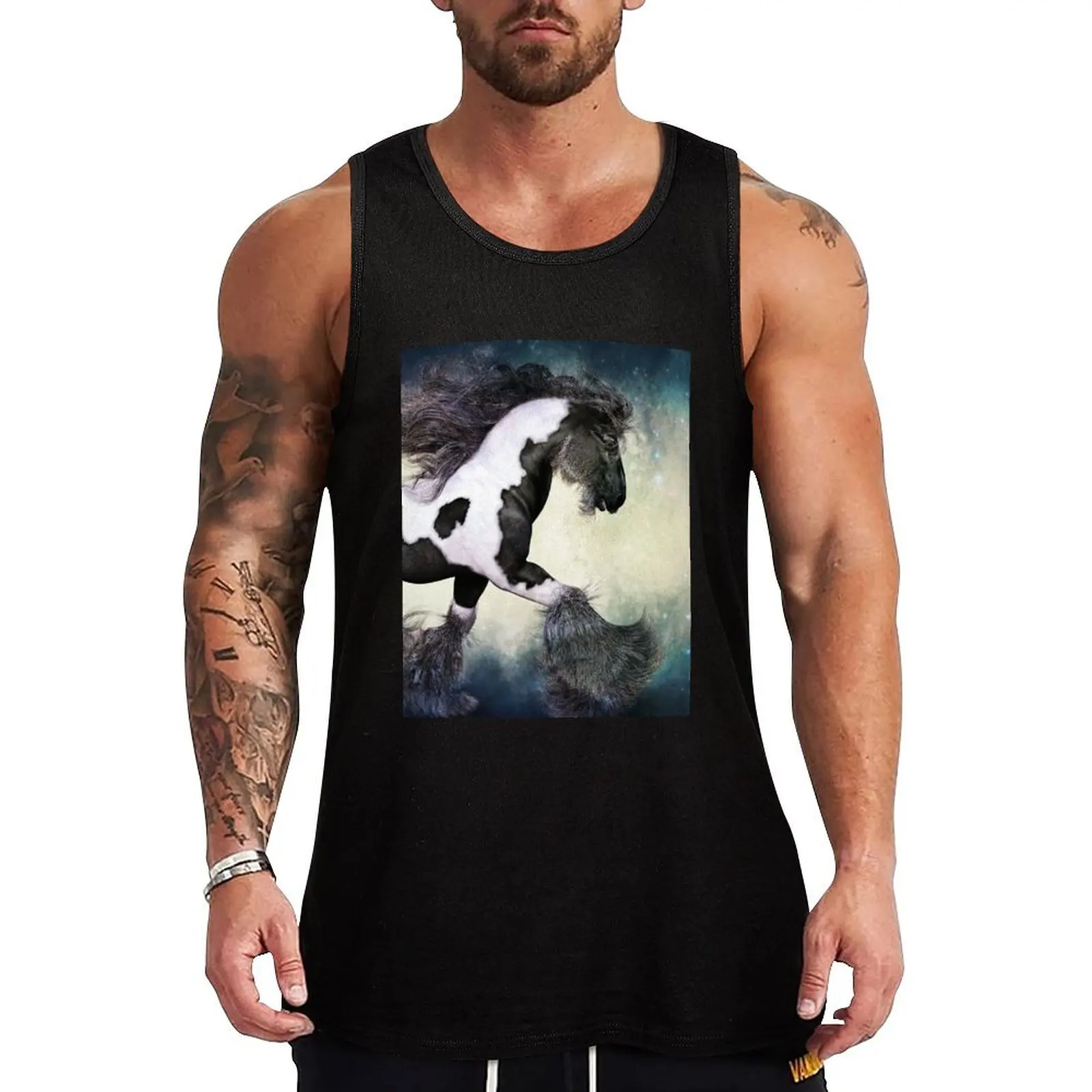 

Gypsy Gold Glitters Vanner Horse Tank Top Men's tops mens designer clothes