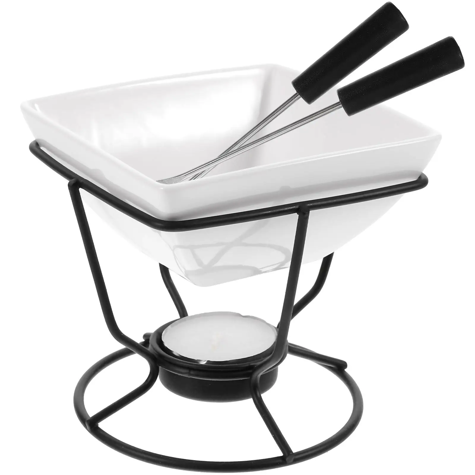 

Chocolate Melting Pot Ceramic Iron Material Hot Butter Cheese Fondue Furnace Ice Cream Kitchen Baking Cooking Melt Pot Heating