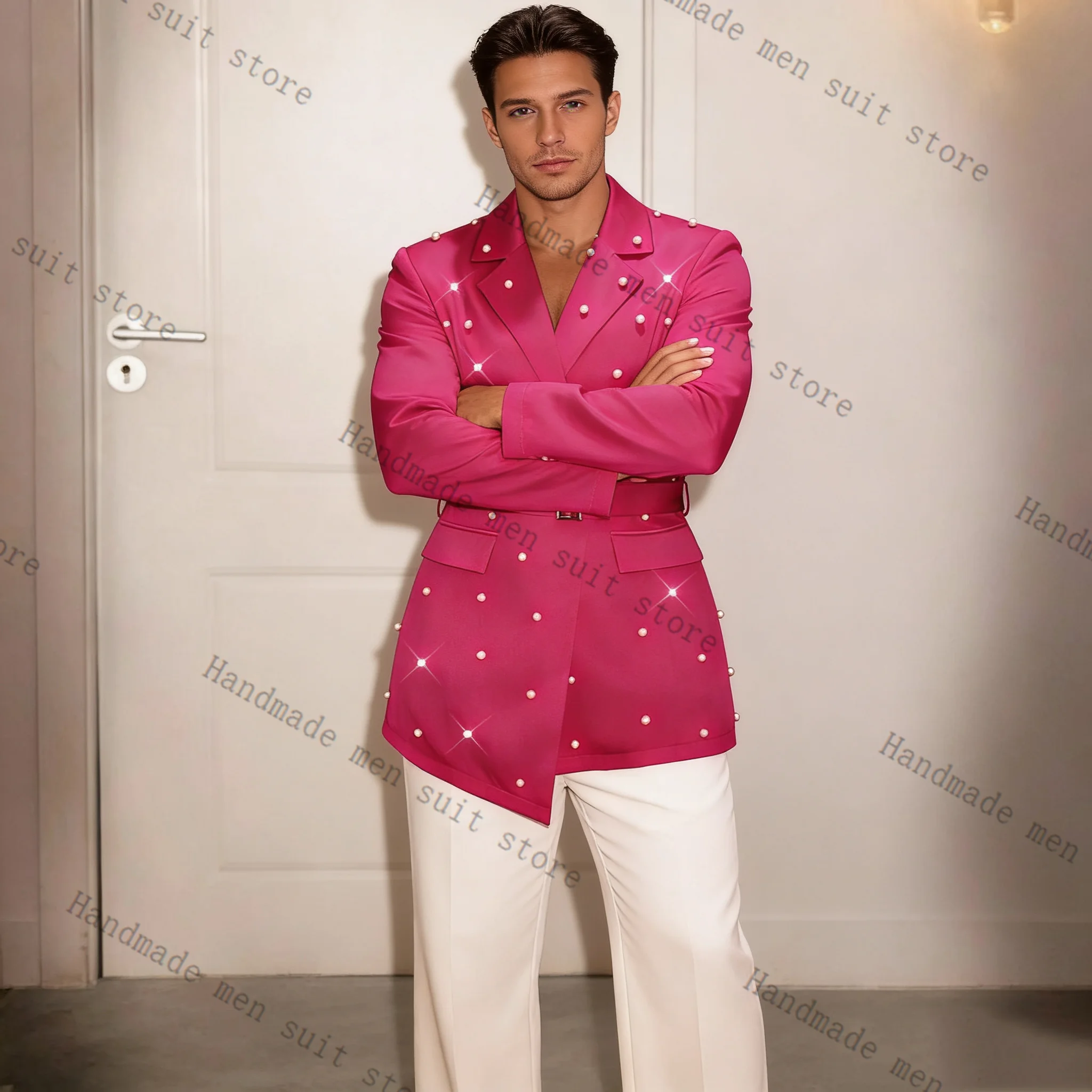 Parels Roze Mannen Pak Set 2 S - Men'S Formal Wear Belt recensie en prijs