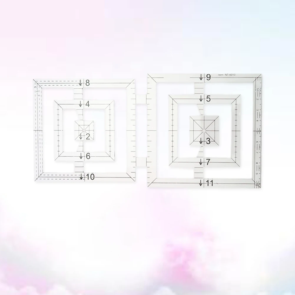 

Acrylic Transparent Quilting Ruler Double Square Twin Quilting Tool Precise Angle Numbering Sewing Template Ruler Patchwork