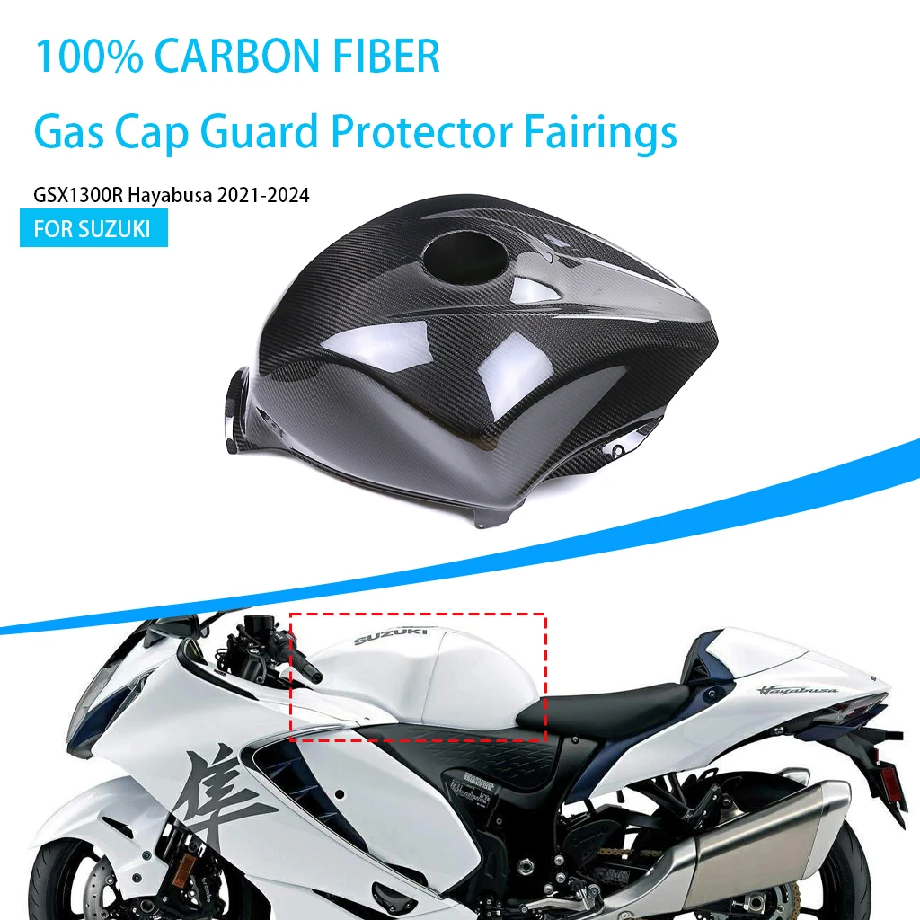 For SUZUKI GSX1300R Hayabusa 2021-2024 Motorcycle Fuel Tank Cover 100% Carbon Fiber Gas Cap Guard Protector Fairings Accessories