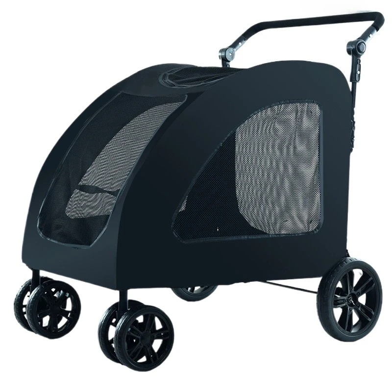 

Легкая складная ручная тележка для домашних животных, сумка для кошек и собак, съемная клетка, уличная маленькая тележка для домашних животных, портативная корзина для сна для домашних животных