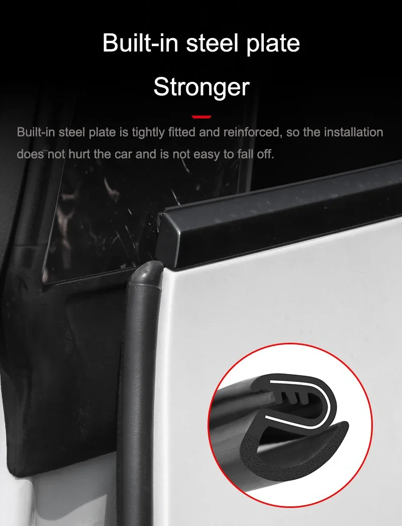 For Tesla Model Y 2021-2024 Door Seal Strip Kit Soundproof Rubber Weatherstrip for Model 3 B-Pillar Sealing Set Noise Reduction view 5