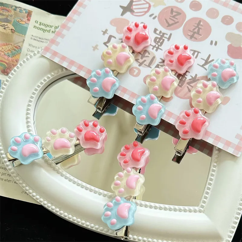 Dog Hair Clips Cute Paw Hairpins Hair Barrette Animal Shape Pet Hair Clips for Puppy Bows Dog Grooming Accessories