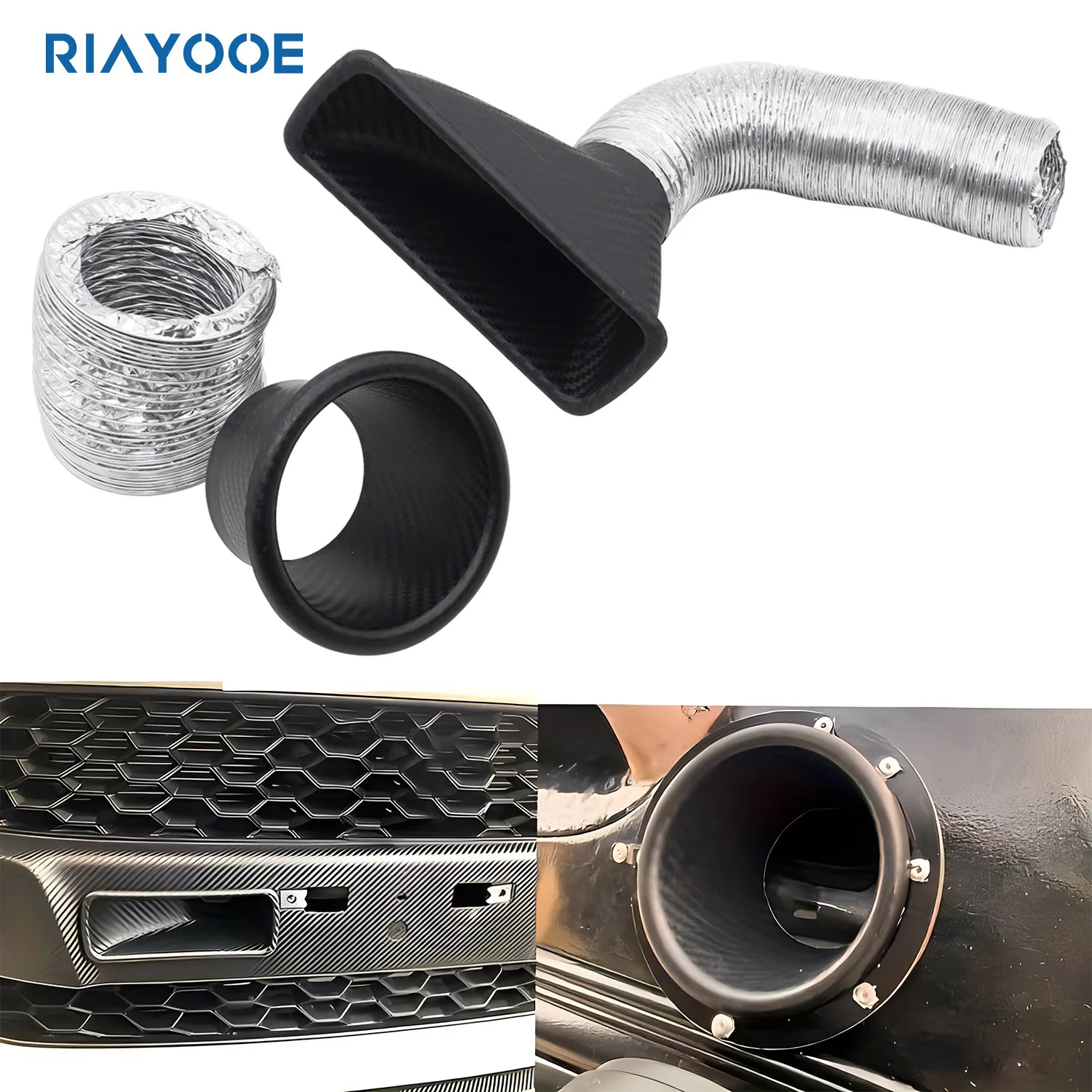 سيارة العالمي الباردة أنبوب دخول الهواء عدة ل الجبهة الوفير ABS البلاستيك توربو الهواء قمع مدخل عدة لتبريد الفرامل