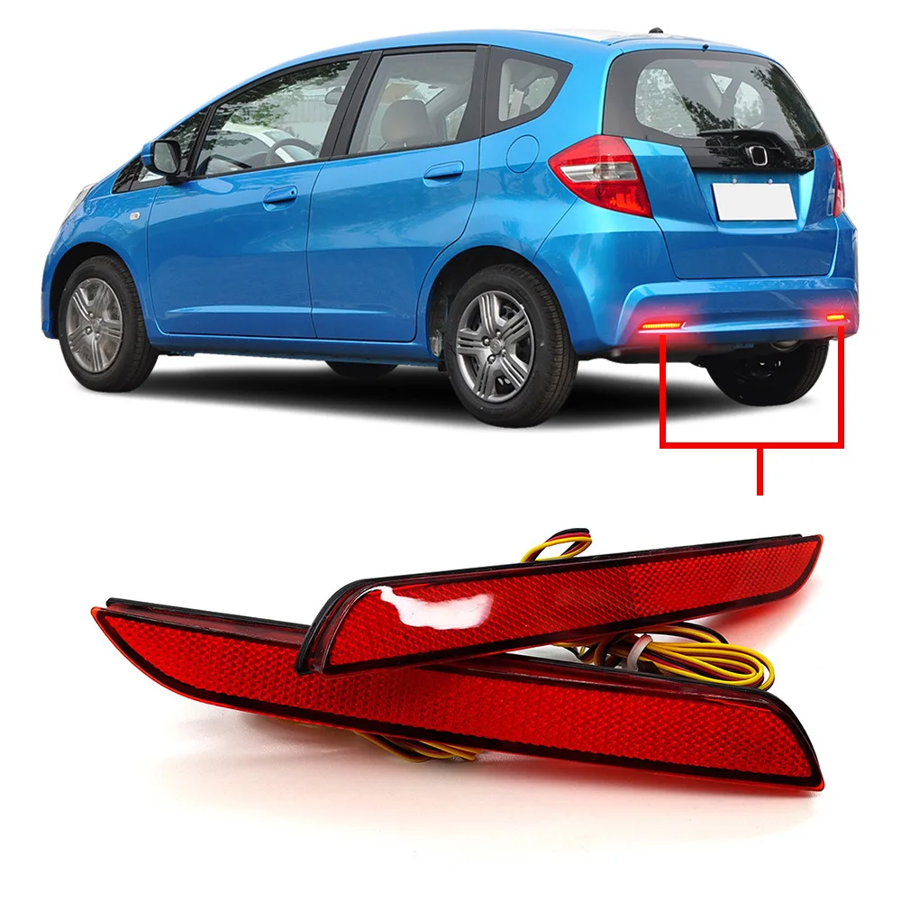 

FOR HONDA FIT JAZZ CRZ STEPWGN‌ 2Pcs Car Led Rear Bumper Light Reflector Driving Brake Lights DRL Rear Fog Lamp Accessories
