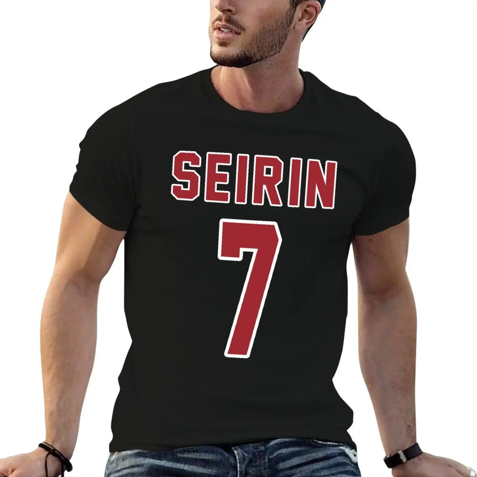 

SEIRIN 7 Teppei Kiyoshi (Away) T-Shirt man t shirts graphic black cotton t-shirt plain for man package T-Shirt