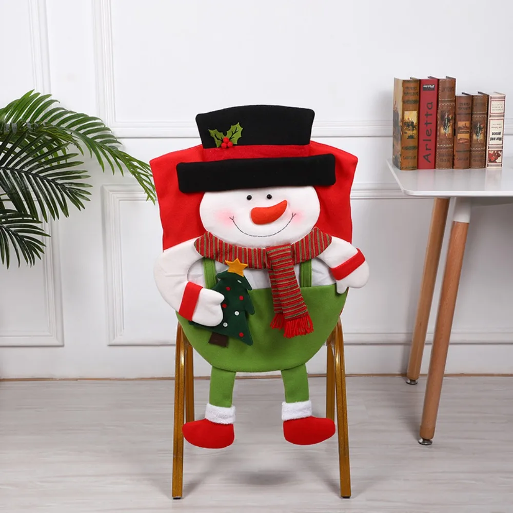 

Seat Protector Christmas Chair Cover Xmas Decoration Cartoon Dinner Chair Seat Cover Creative Cute Wear for Chairs