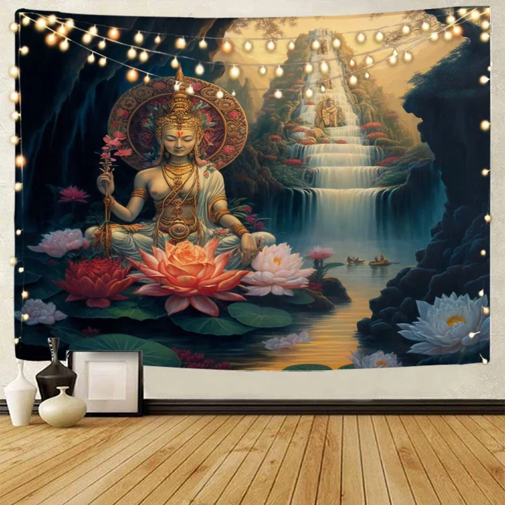 

Datura Buddha decorative tapestry psychedelic Buddha decorative tapestry yoga meditation bohemian hippie wall tapestry