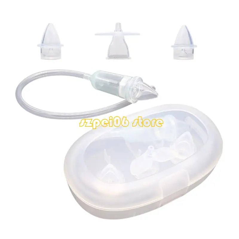

45BF Soft Nasal Aspirator Silicone Baby Nasal Cleaner to Ensures Gentle Mucus Removal