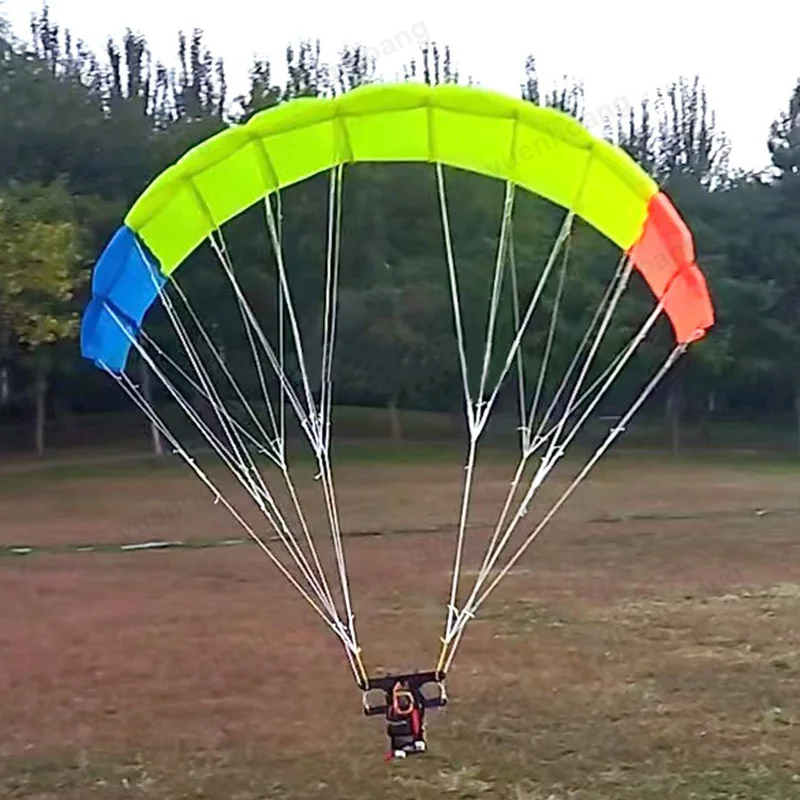 1 Juego de 1 metro de parapente alimentado por control remoto RC Drone acrobacias vuelo parapente hoja 1,0 para niños montaje hecho a mano