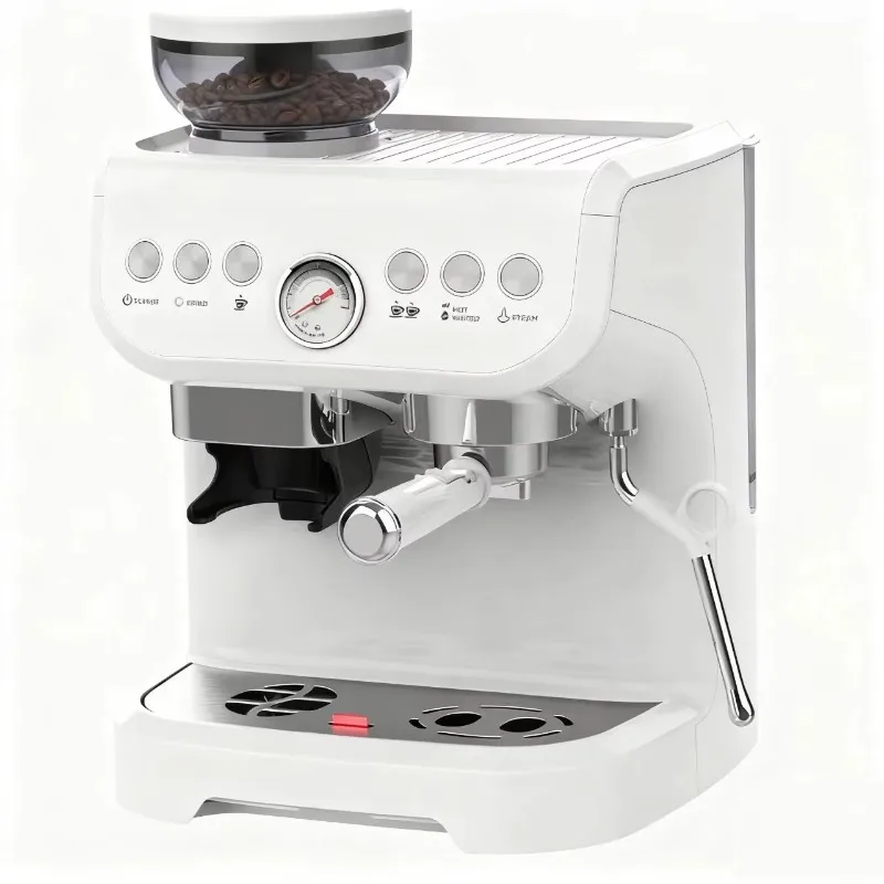 Professional Programmable Espresso Coffee Maker Machine with Coffee Bean Grinding Function for Household and Hotel Use