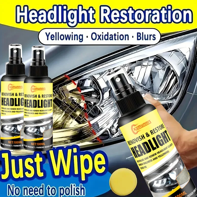 مرمم المصباح الأمامي 120 مل لقطع غيار السيارات - تأثير إصلاح قوي، وظيفة تلميع، عملية سهلة #1