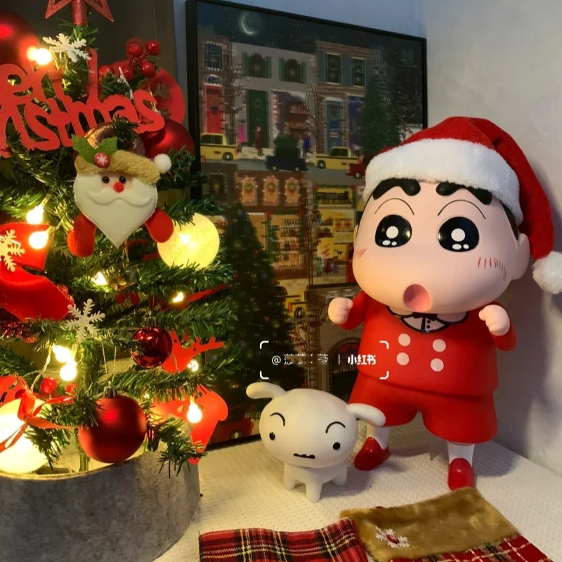 20/42cm lápis shin-chan natal artesanal nohara himawari personagem dos desenhos animados tendência bonito iluminar clap luz bonecas presente de ano novo