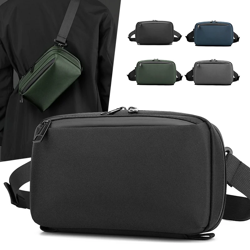 New Fashionable Men's Single-shoulder Crossbody Bag, Casual Outdoor Sports Chest Bag, Multi-functional Large-capacity Waist Bag