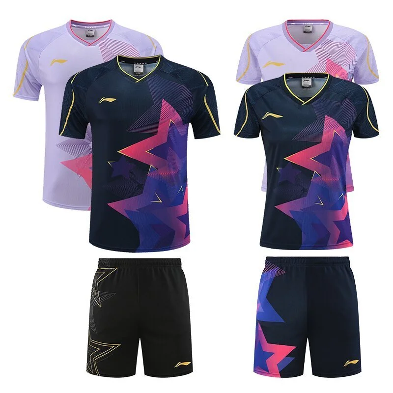 

New Table Tennis Sportswear Badminton Short-sleeved Tops Competition Suits T-shirts Breathable Sweat-absorbent Deodorant