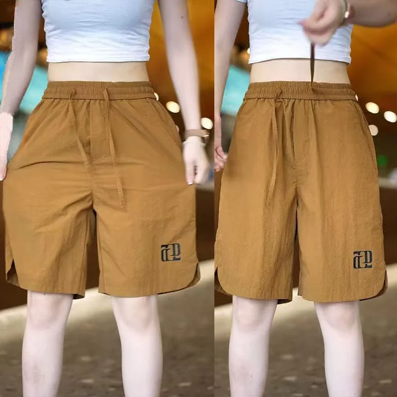 New 2026 Men's Workwear Shorts Thin Ice Silk Sports Casual Five-Quarter Length Quick Dry High Waist Straight Leg City Walk ...