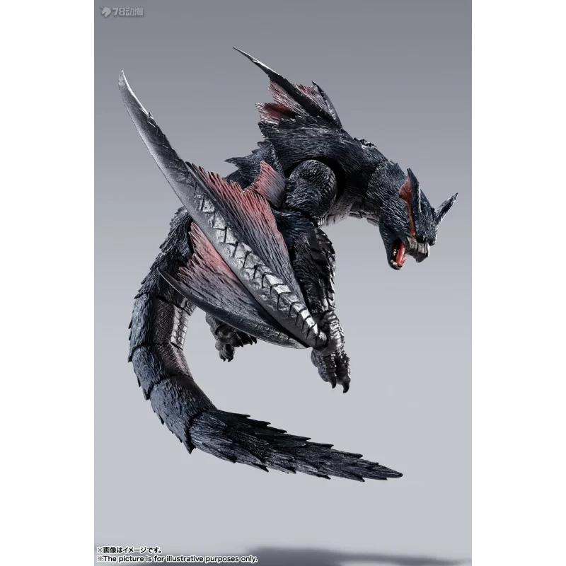 In Stock Bandai Genuine SHM Monster Hunter Mizutsune Nargacuga Ray Wolf Action Figures Anime Model Collect Boy Toys Game Figure