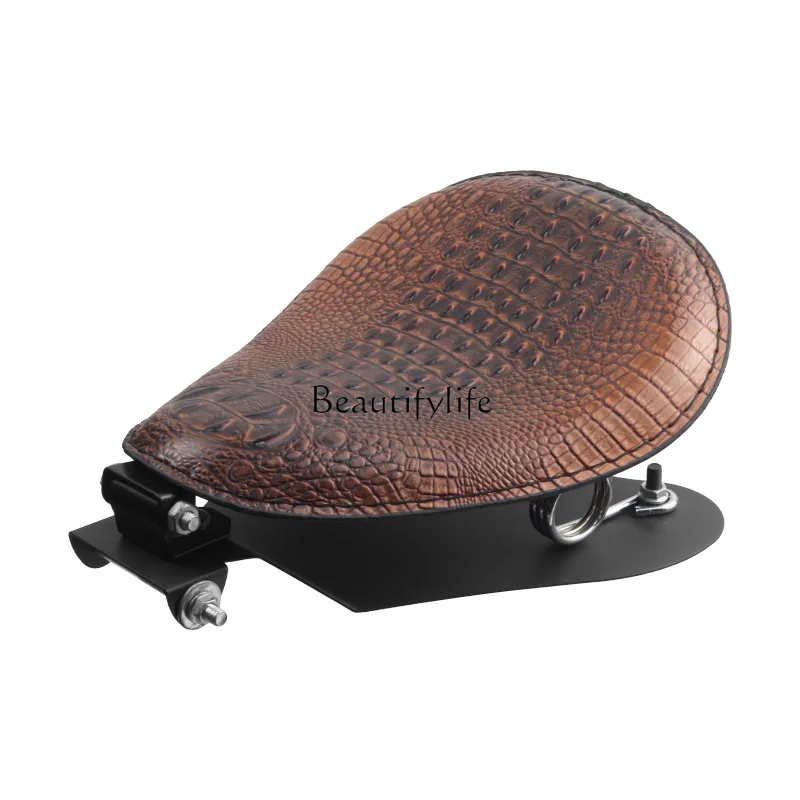 Motorcycle accessories, modified chopper bobber retro spring leather seat bag seat cushion