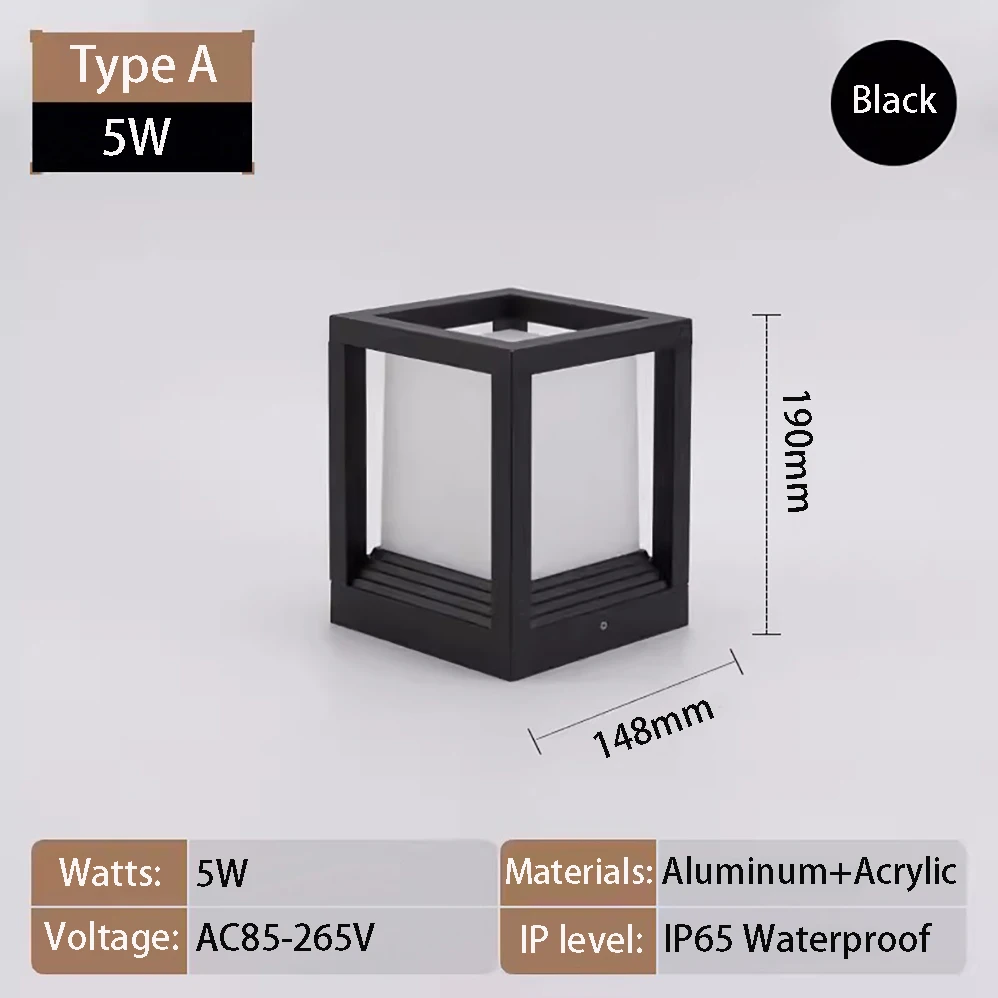 LED-Säulen scheinwerfer E27 Lichtquelle Außen lampen IP65 wasserdichte Lampen im europäischen Stil Aluminium Innenhof LED