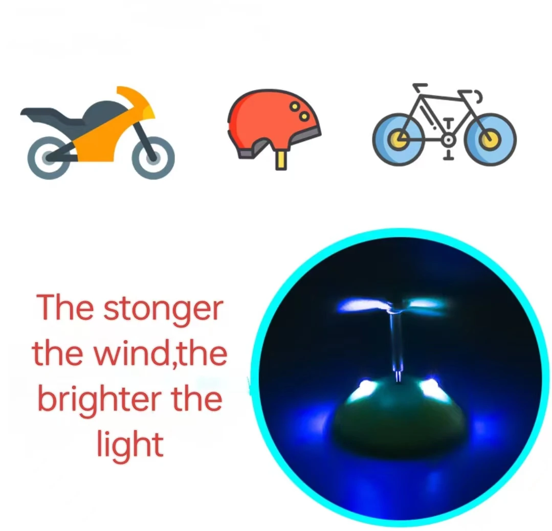 Helm-Windmühle für Motorrad, Roller, Fahrrad, Windkraftgeneration, verfügbare Motorrad-Dekoration, präsentiert Ihre Persönlichkeit