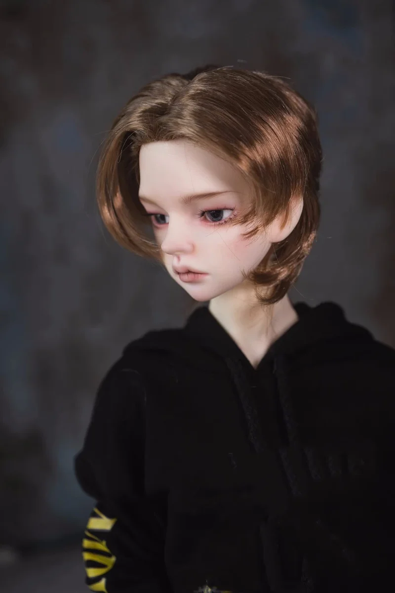 BJD doll wig is suitable for 1/3 size male/ambrose/super rose hand hook hairline off-side part wig doll accessories