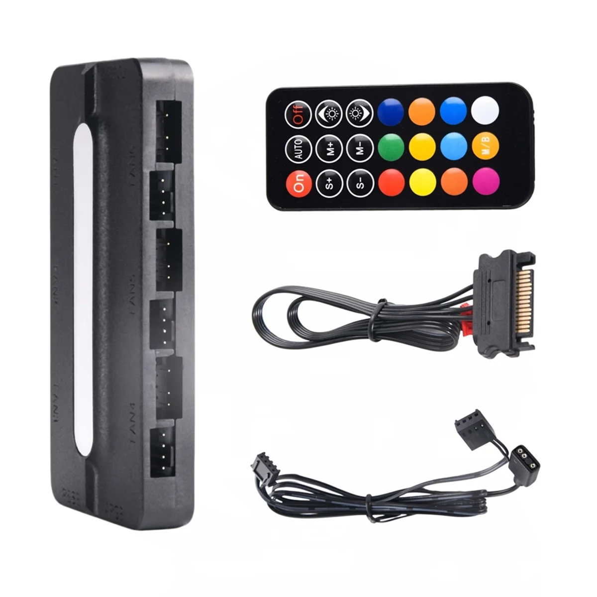 

HOT AC18 5V/3Pin ARGB 4Pin Fan PWM HUB 1To6 Music Rhythm Temperature Controller Aura Sync Cooling Fan Remote Control Chassis Hub