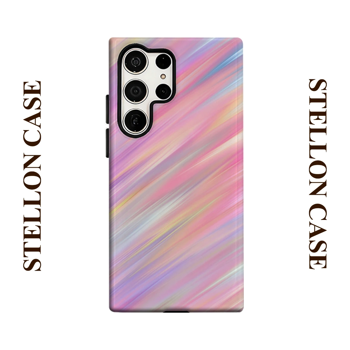 Holographic Streak Phone Case For Samsung Galaxy S25 S24 S23 Ultra Plus A35 A55 Glossy HD Hard Cover Film Shell