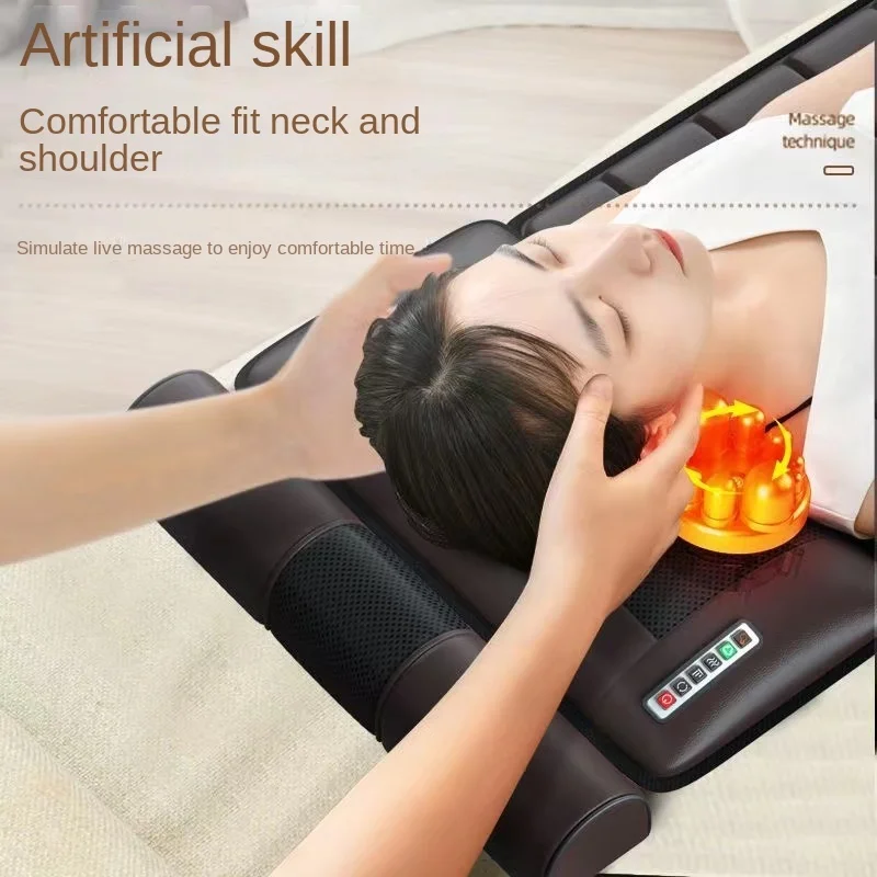 AirBag Massage Cushion Electric Kneading Reclining Chair Home Mattress Massager Cervical Spine Back Waist Whole Body Relief 110V