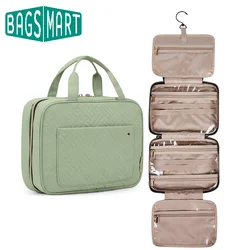 BAGSMART Large Toiletry Bag Travel Bag with Hanging Hook Water-resistant Makeup Cosmetic Bag Travel Organizer for Toiletries