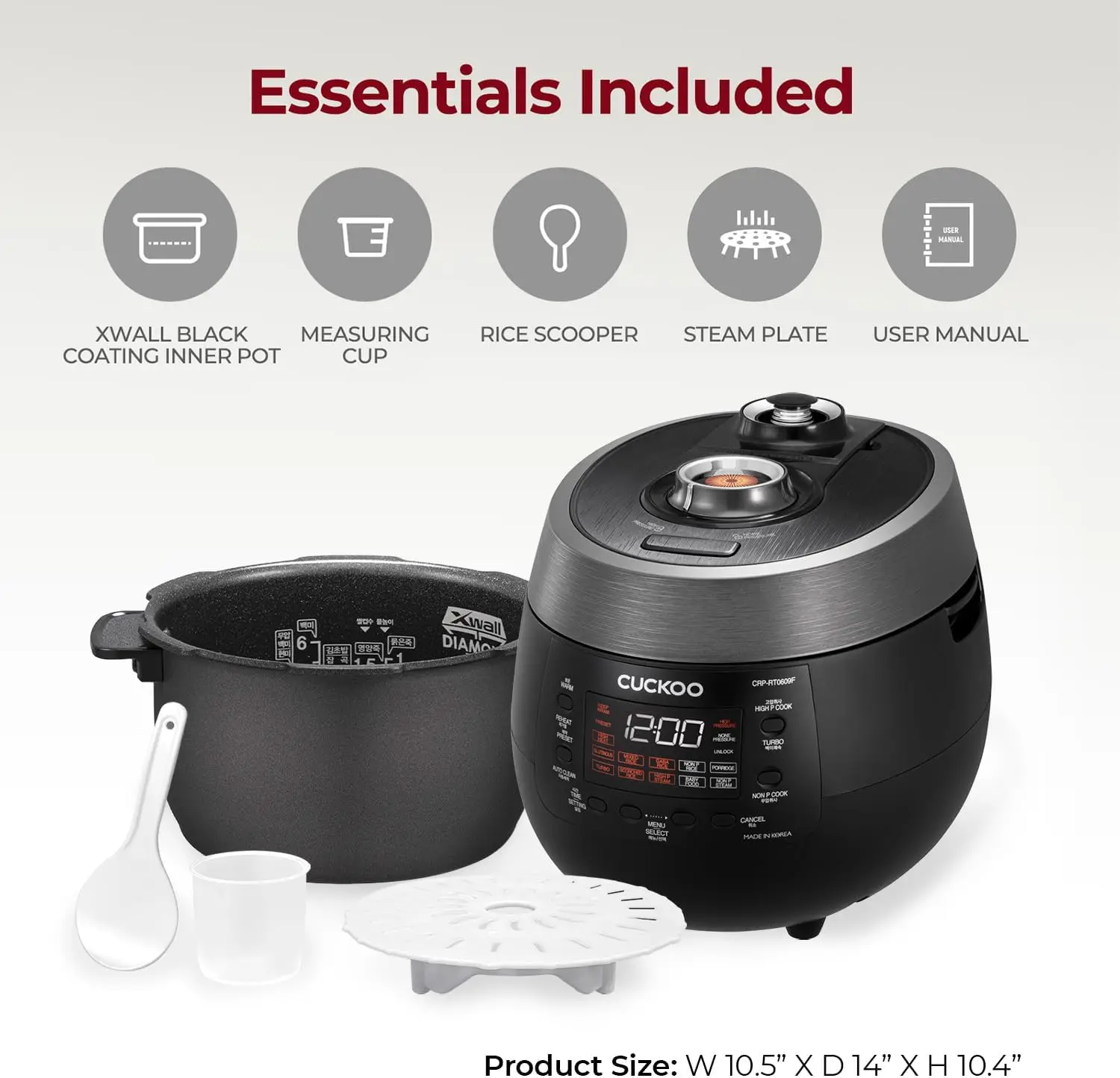 CRP-RT0609FB 6-Cup (Uncooked) / 12-Cup  Twin Pressure Rice Cooker & Warmer with Nonstick Inner Pot, 14 Menu Optio