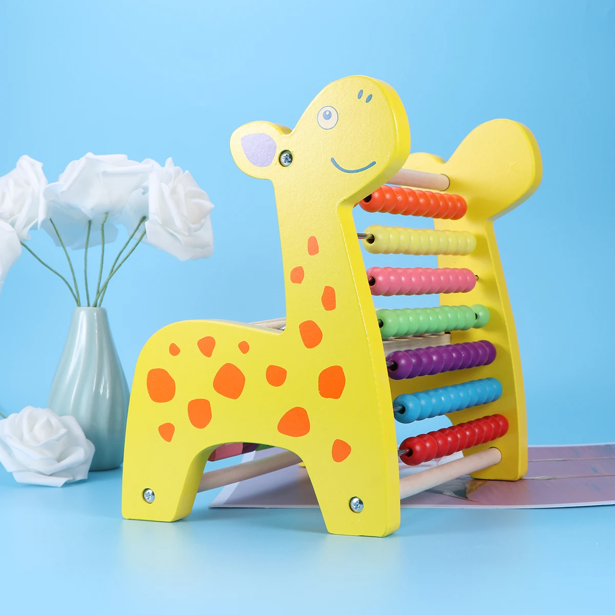 

Little Deer Calculation Shelf Toy Musical for Kids Bamboo Wood Percussion Toddler