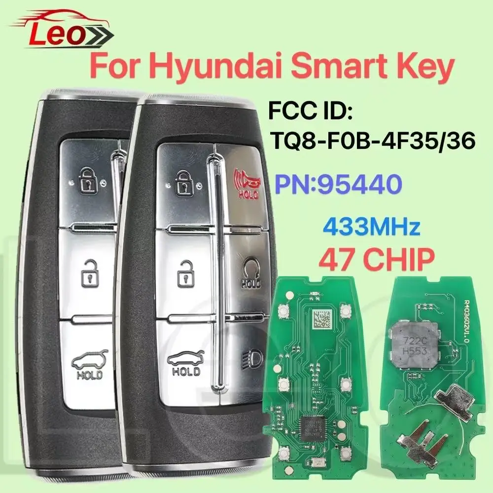 Leo PN:95440-T6100/AR001/AR000/DS000/T1000/G9530/G9630/T1010 Chiave telecomando intelligente 433 MHz 47 CHIP per HYUNDAI Genesis G70 G80 2021-2024