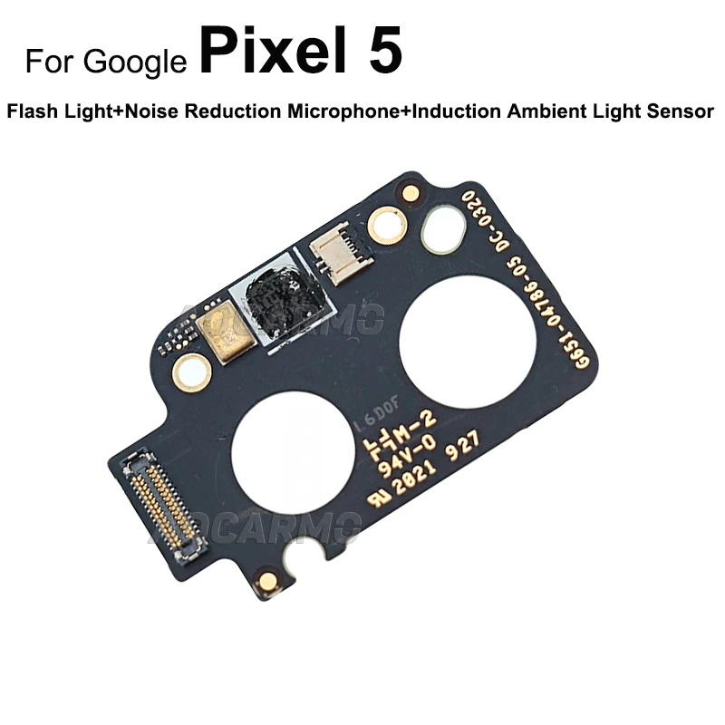 Aocarmo For Google Pixel 5 Induction Sensor Flash Light Sensor Top Noise Reduction Microphone Flex Cable Repair Replacement Part