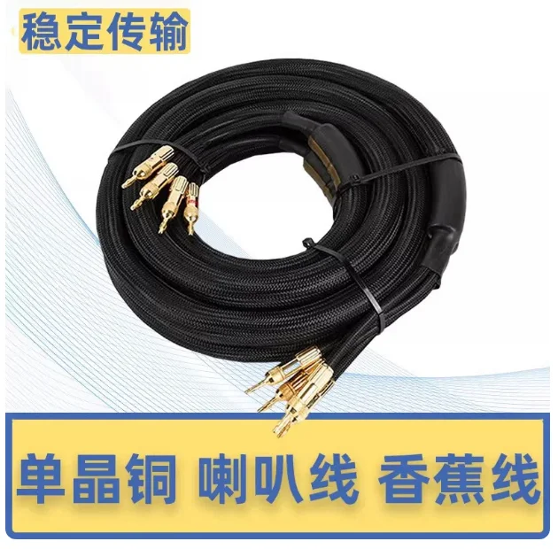 NEW A Pair Choseal 6N OCC Audiophile HIFI Speaker Cable 24K Gold-plated Banana Plug Top Level Speaker Cable 9.5MMx2.5M LA-5101