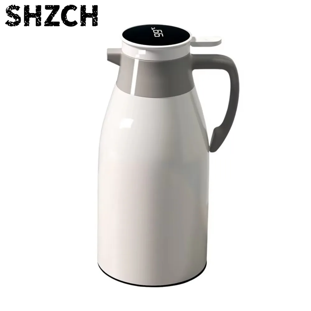 1-Liter Glass-Coated Water Bottle, Large Capacity Water Bottle, Kitchen Thermal Kettle, Digital Display