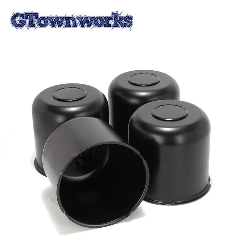 

GTownworks 2/4pcs 130mm Carbon Trailer Wheel Center Caps 5.15" Closed-End Push Through Center Caps For Truck Trailer Wheel Rims
