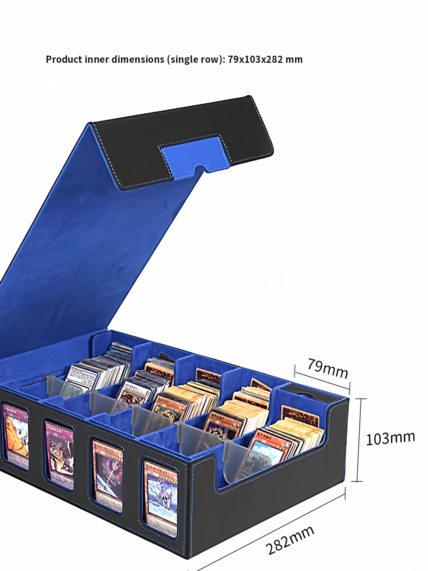 Multi‑Compartment PU Leather TCG Card Storage Box Window‑View Large‑Capacity Organizer for Gaming Trading Card Collections