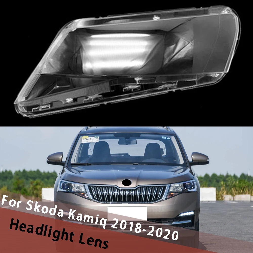 

For Skoda Kamiq 2018 2019 2020 Car Accessories Headlamp Shell Transparent Lampshade Headlight Lens Cover Housing Plexiglass