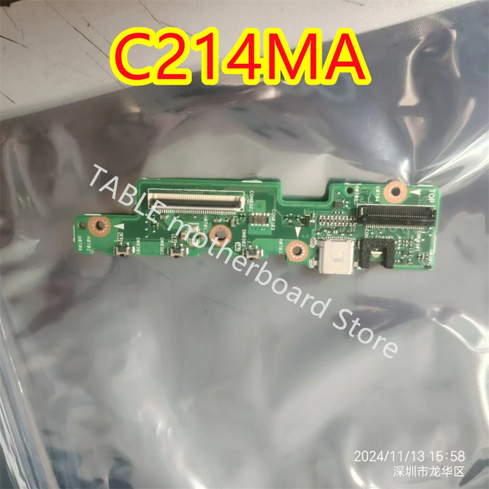 Original For Asus Chromebook C214MA Laptop USB Port IO Circuit Board Button switch With Gold Ribbon Cable 100% Tested Perfect