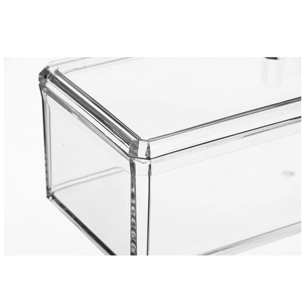 

1 pc Transparent Acrylic Food Storage Box Large Capacity Kitchen Organizer Container Dustproof Cover Tea Bag Sugar Creamer