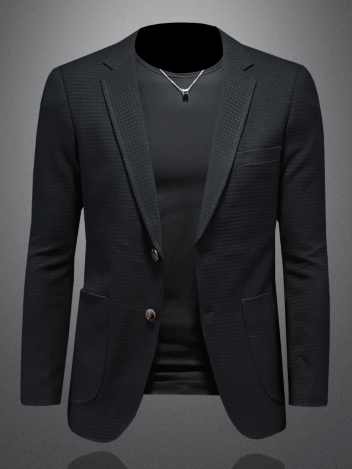 

Мужской повседневный пиджак в клетку для весны и осени, приталенный, в корейском стиле, модный, однобортный, в британском стиле, для делового и повседневного образа