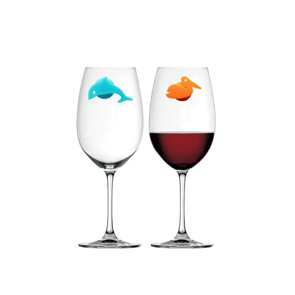 

24Pcs Silicone Wine Glass Markers Different Colors Shapes Eco Friendly Reusable Drink Markers Party Bar